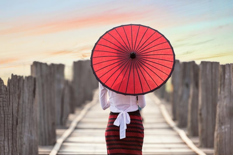 Woman applying sunscreen